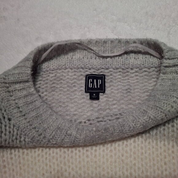 GAP Striped Sweater Sz S Alpaca Wool Colorblock Slouchy Neutral Minimalist - Picture 10 of 14